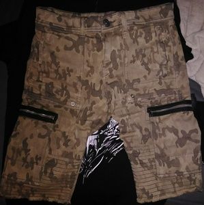 True Religion moto cargo shorts